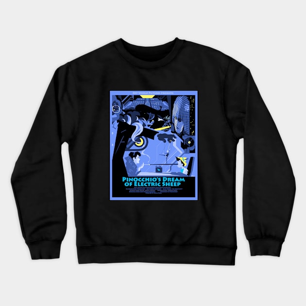 Pinocchio's Dream of Electric Sheep Crewneck Sweatshirt by HallStudio